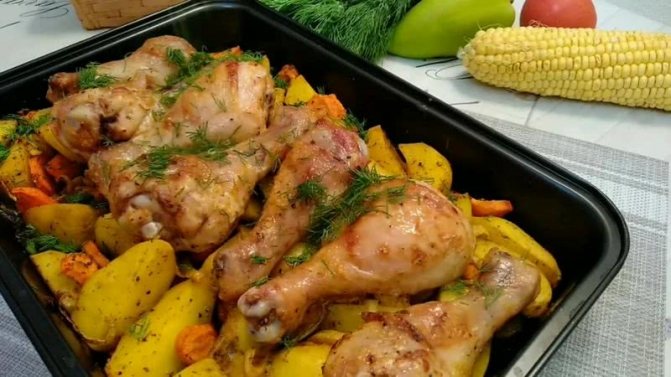 курица с картошкой