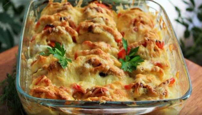 Запеканка с кабачком и курицей в духовке